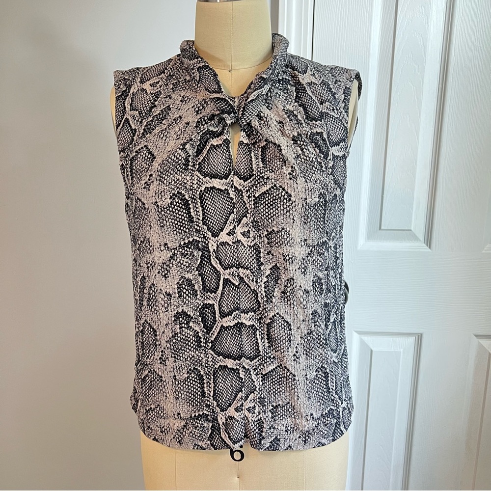 Rebecca Taylor Snakeskin-Print Sleeveless Top